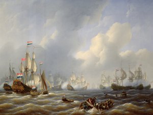 1797年10月11日のキャンパーダウンの戦いキャンバスに油彩